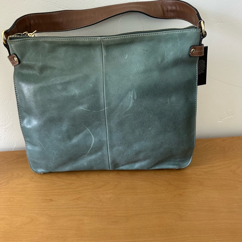 Tignanello Green and Brown Shoulder Bag